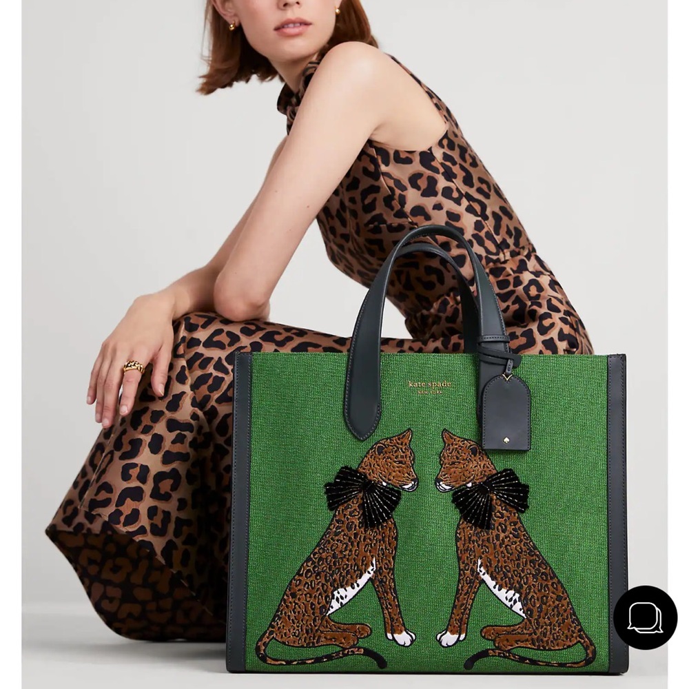 ✨Host Pick✨ Kate Spade Manhattan Lady Leopard Bag in Basil Green